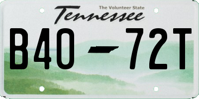 TN license plate B4072T