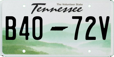 TN license plate B4072V