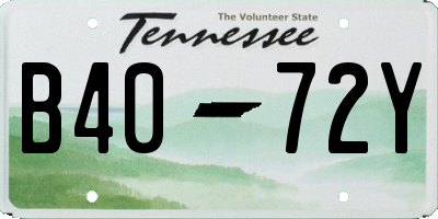 TN license plate B4072Y