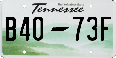 TN license plate B4073F