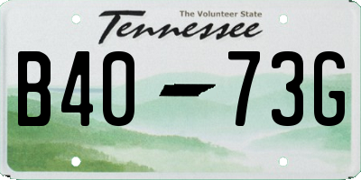 TN license plate B4073G