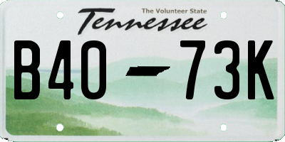 TN license plate B4073K