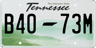 TN license plate B4073M