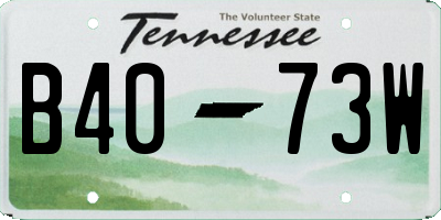 TN license plate B4073W