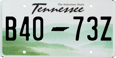 TN license plate B4073Z
