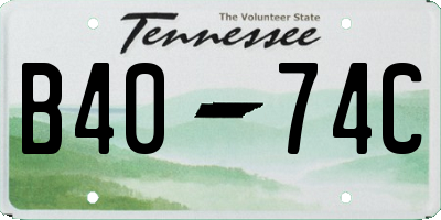 TN license plate B4074C
