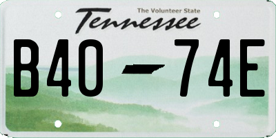 TN license plate B4074E