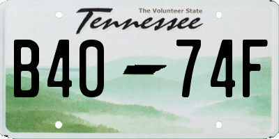 TN license plate B4074F