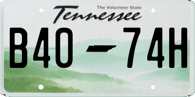 TN license plate B4074H
