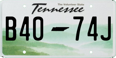 TN license plate B4074J