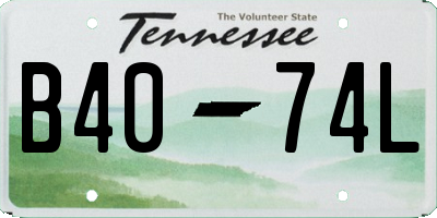 TN license plate B4074L
