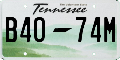 TN license plate B4074M