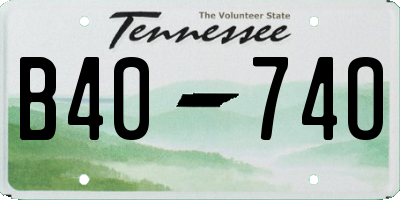TN license plate B4074O