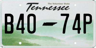 TN license plate B4074P