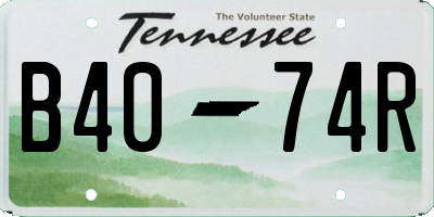 TN license plate B4074R