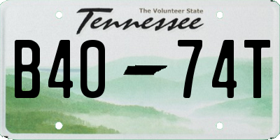 TN license plate B4074T