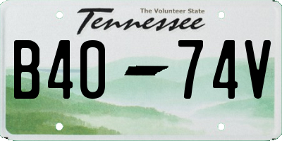 TN license plate B4074V
