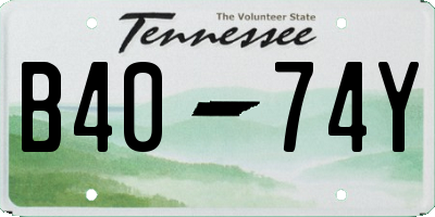 TN license plate B4074Y