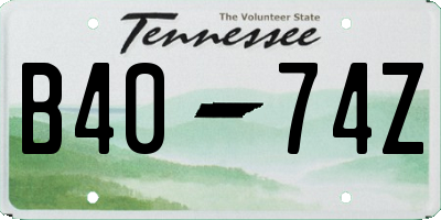 TN license plate B4074Z