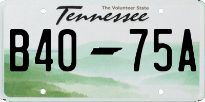 TN license plate B4075A