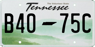 TN license plate B4075C