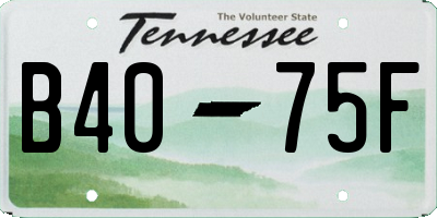 TN license plate B4075F