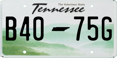 TN license plate B4075G