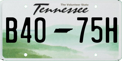 TN license plate B4075H