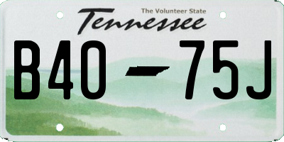 TN license plate B4075J