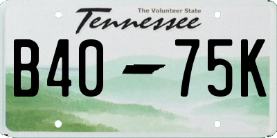 TN license plate B4075K