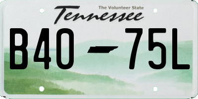 TN license plate B4075L