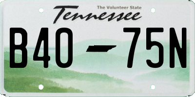 TN license plate B4075N