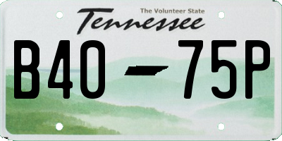 TN license plate B4075P