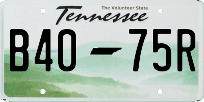 TN license plate B4075R