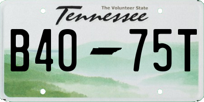 TN license plate B4075T