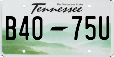 TN license plate B4075U