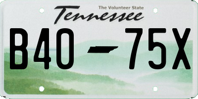 TN license plate B4075X