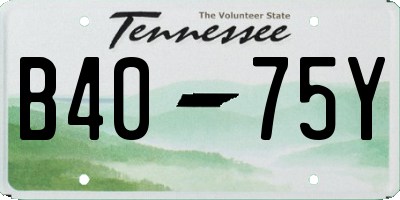 TN license plate B4075Y
