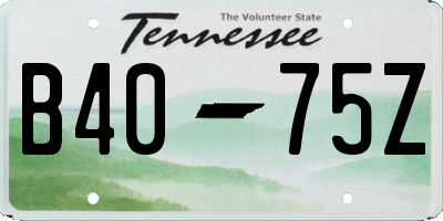 TN license plate B4075Z