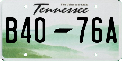 TN license plate B4076A