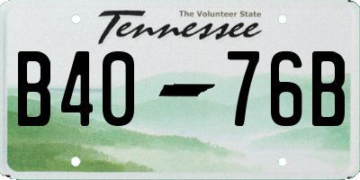 TN license plate B4076B