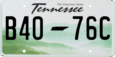 TN license plate B4076C