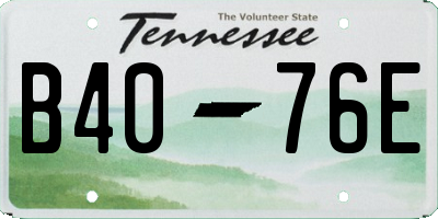 TN license plate B4076E