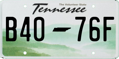 TN license plate B4076F