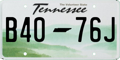 TN license plate B4076J