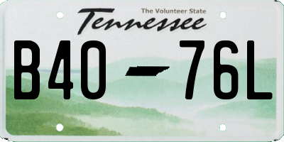 TN license plate B4076L