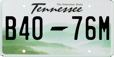TN license plate B4076M