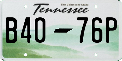 TN license plate B4076P