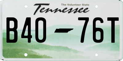 TN license plate B4076T