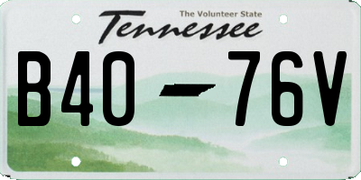 TN license plate B4076V